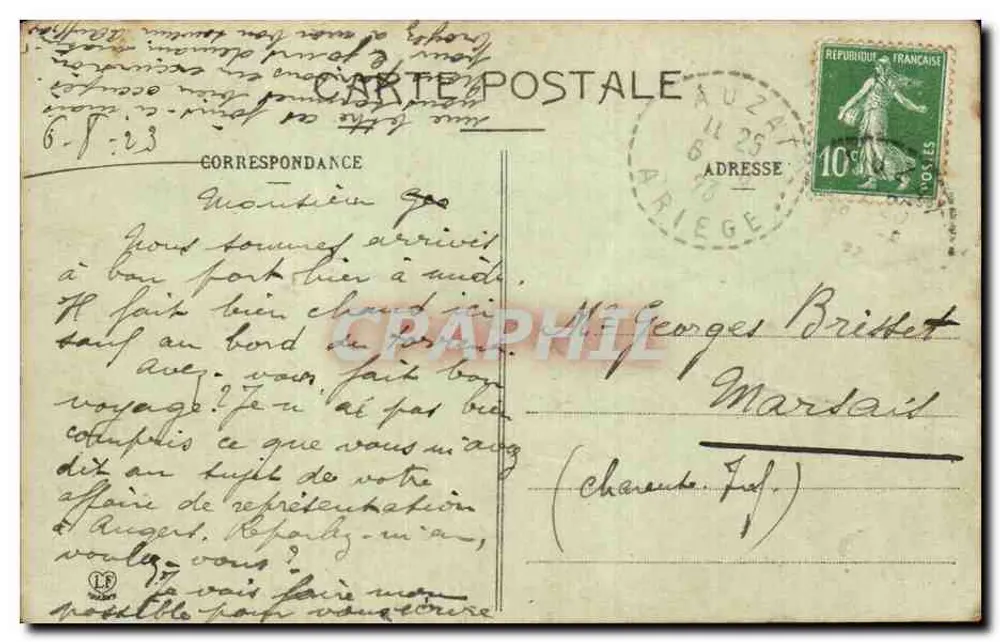 Tal von Auzat, nahe Vicdessos, und der Montcalm (3080 m.) — Pyrénées-Ariégeoises, Verleger Phototypie Labouche Frères, Toulouse, n° 229 - Rückseite