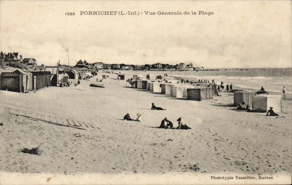 Pornichet (L.-Inf.) - Vista generale della spiaggia — Fototipia Vassellier, Nantes, n°1285 - Recto