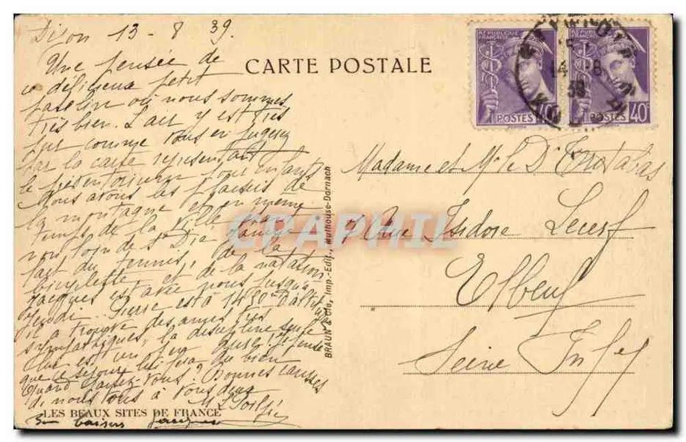 St-Dié — O Prévëntorium — editor BRAUJU, imp. Épinal - Verso