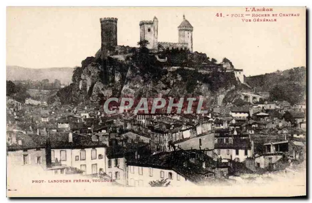 Foix — Roche en Kasteel — Algemene uitzicht — Fot. Lanouche Frères, Toulouse - Voorkant