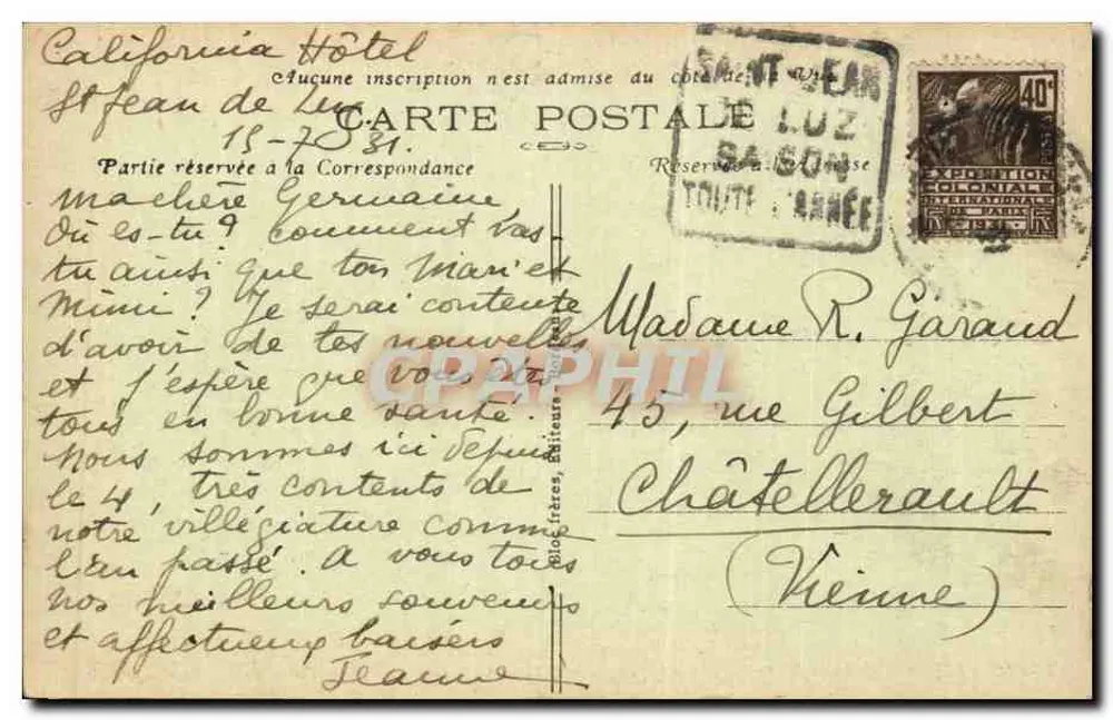 Ciboure, nahe St-Jean-de-Luz (Côte Basque) — Brunnen des 16. Jahrhunderts (Ehemaliges Konvent der Recollets) — B. R. - Rückseite