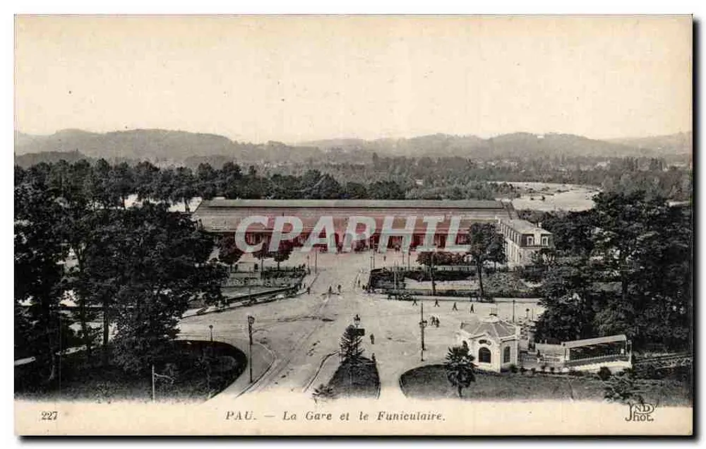 PAU — La Stazione e il Funicolare — JND Phot. - Recto