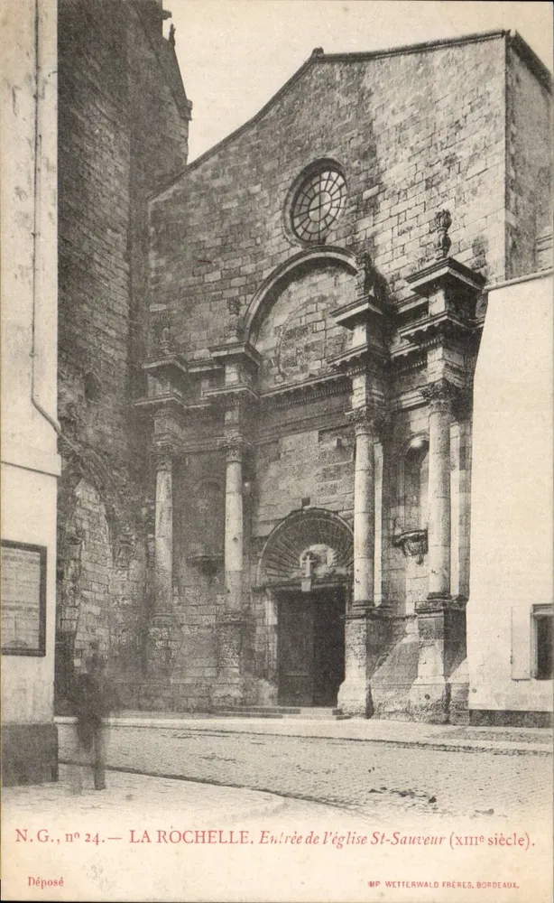 La Rochelle — Eingang der Kirche Saint-Sauveur (13. Jahrhundert) — MP Wetterwald Frères, Bordeaux, n°24 - Vorderseite