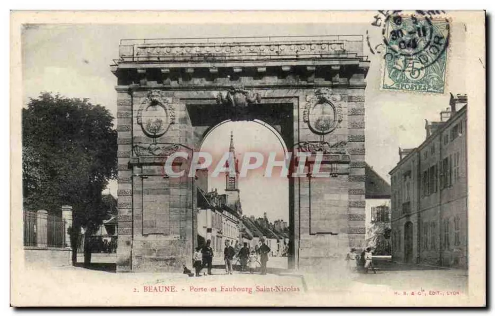 Beaune - Porta e Faubourg Saint-Nicolas — H. B. & C. Edit., Lyon, n°2 - Frente