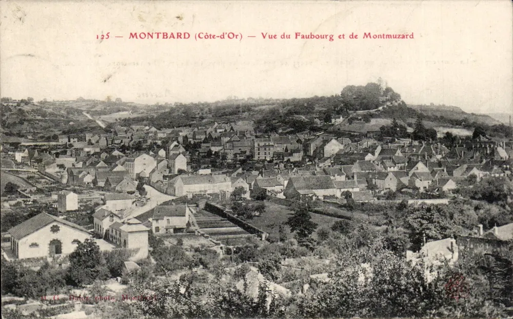 Montbard (Côte-d'Or) — Ansicht des Faubourgs und Montmuzard — Foto von H. O. Dudoz, Montbald - Vorderseite