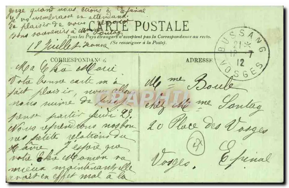 Saint-Maurice-sur-Moselle — Route du Ballon — Les Roches de Mortevielle — L.L. - Rückseite