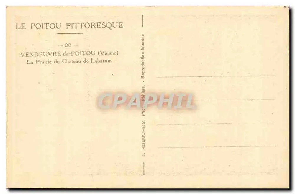 Die Wiese des Schlosses Labarum — Vendeuvre-de-Poitou (Vienne) — J. Robuchon, Phot. Pôliers - Rückseite