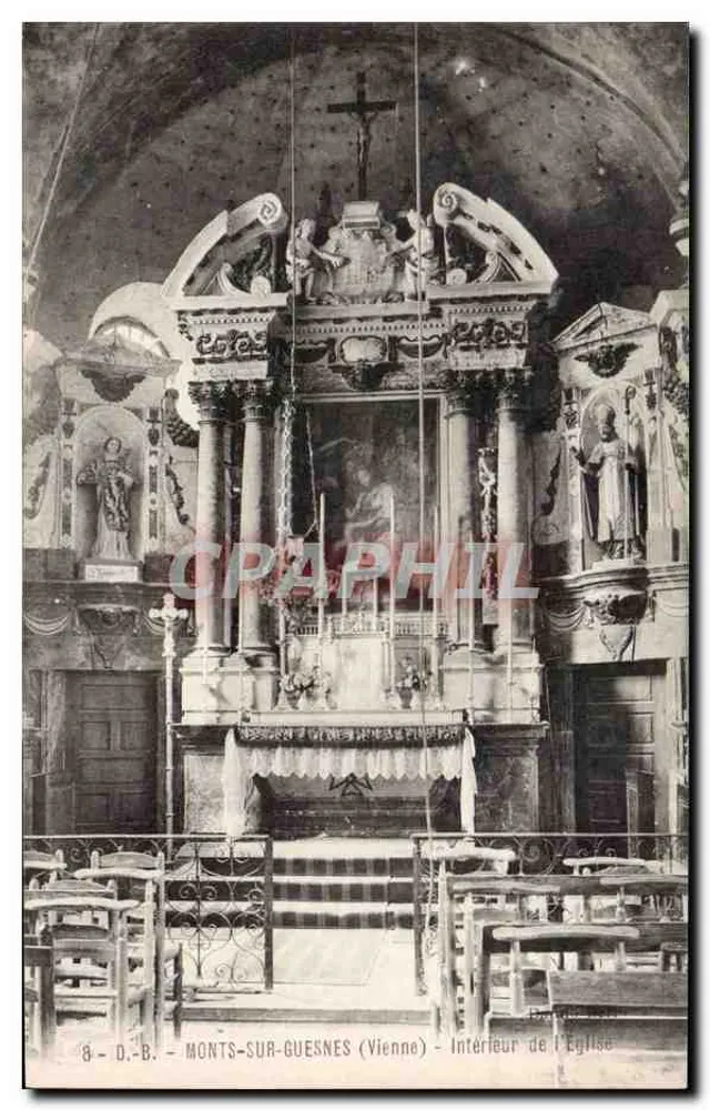 Monts-sur-Guesnes (Yonne) — Innenansicht der Kirche — D.B. n°8 - Vorderseite