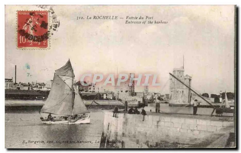 La ROCHELLE — Entrada do Porto — R. Bergevin, Ed. 66, rua dos Merciers - Frente