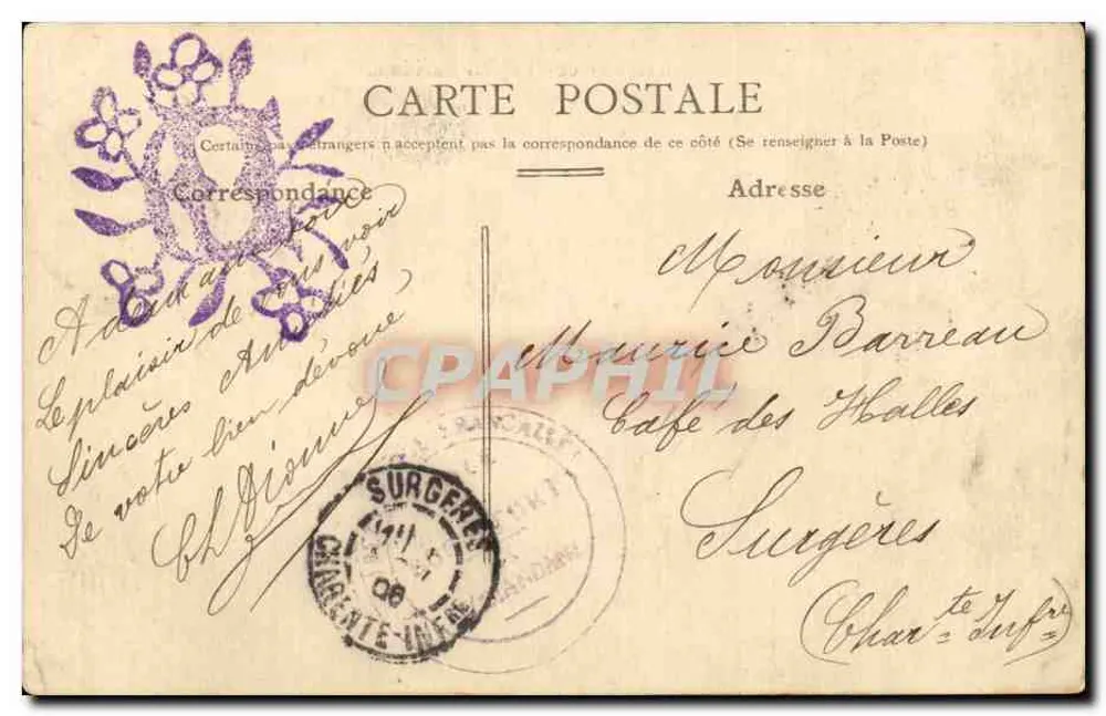 Rochefort-sur-Mer — Innenansicht des Seehospitals — G.P. 6 - Rückseite