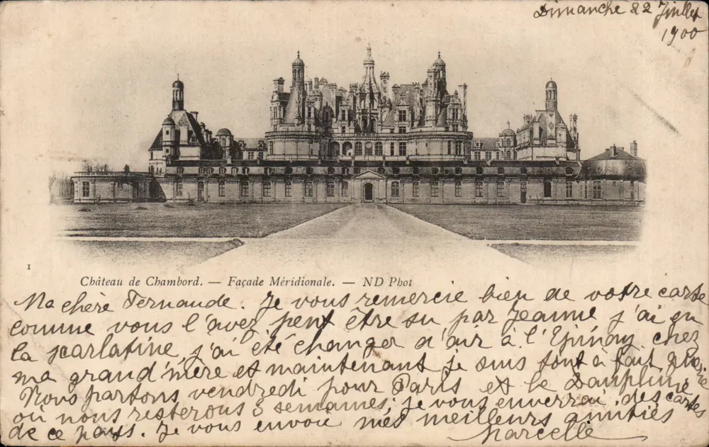 Castelo de Chambord — Facha Meridional — ND Phot - Frente