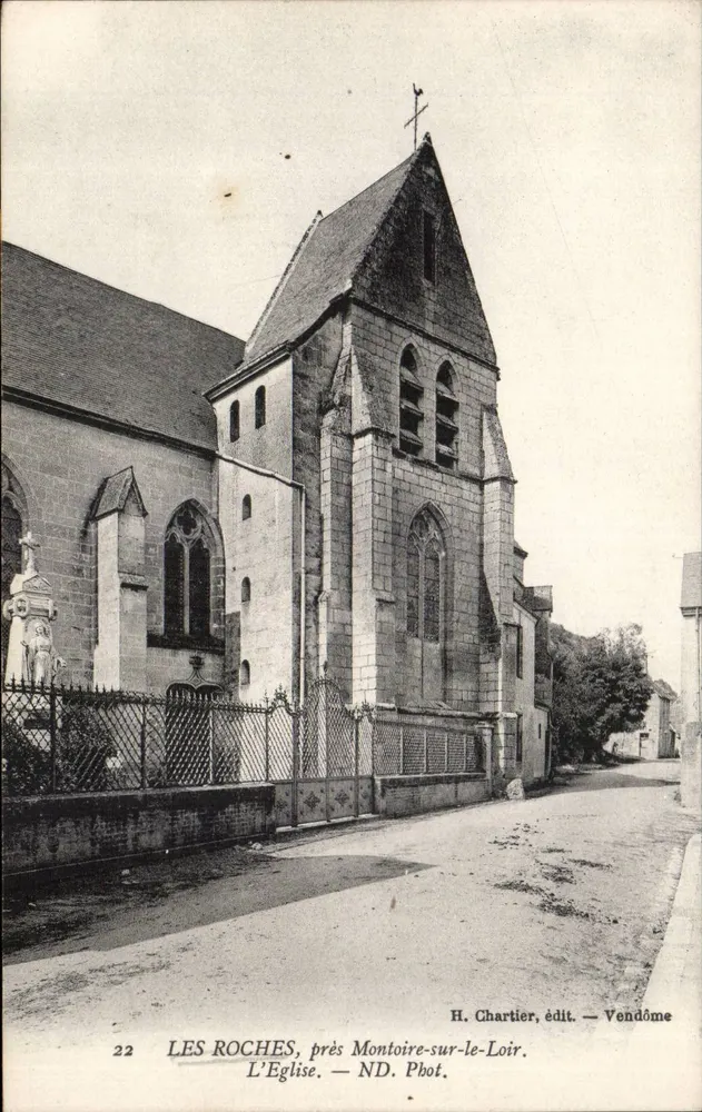 Les Roches, nahe Montoire-sur-le-Loir — Die Kirche — H. Chartier, Verlag Vendôme - Vorderseite