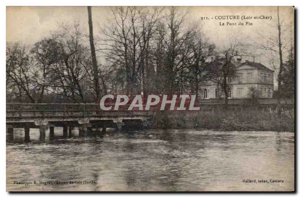 Couture (Loir-et-Cher) — O Ponte do Pin — Fototipo B. Houguet, Château-du-Loir (Sarthe) - Frente