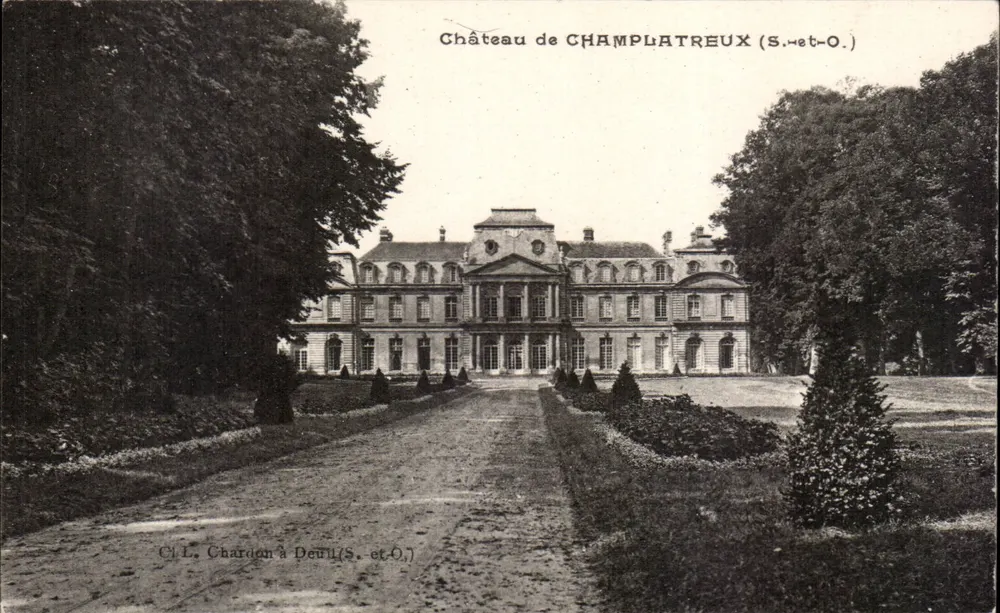 Castelo de Champlatreux (S.-et-O.) — vista do castelo e de seus jardins — editor Cl. L. Chardon em Deuil (S.-et-O.) - Frente