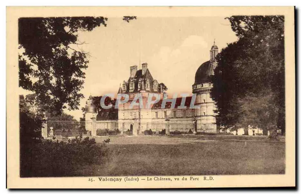 Valençay (Indre) — O Castelo, visto do Parque — R.D. - Frente