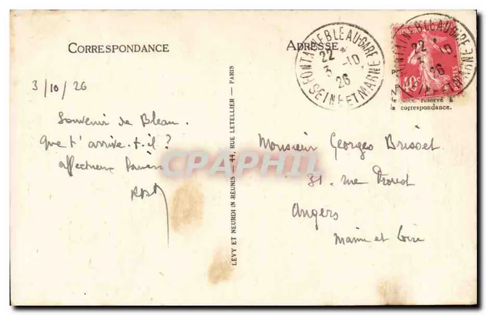 Fontainebleau - La Foresta - Il Nido dell'Aquila - LL - Verso