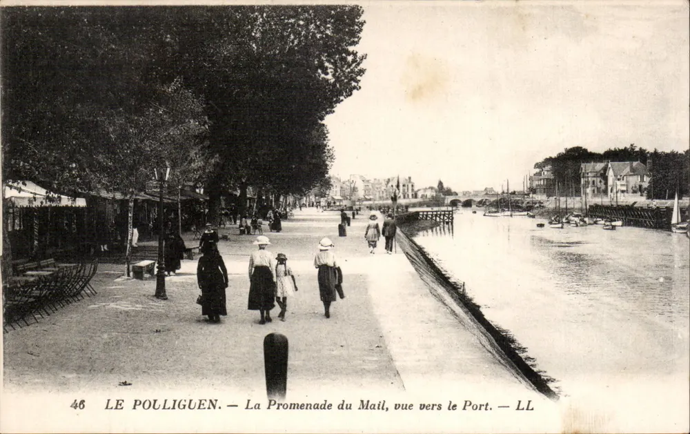 Le Polliguen — Die Promenade du Mail, Blick zum Hafen — LL - Vorderseite