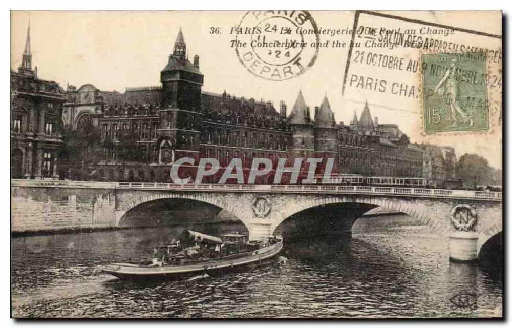 Paris — O Ponte do Cambio e a Conciergerie — Editor: L'Abellie, n°36 - Frente