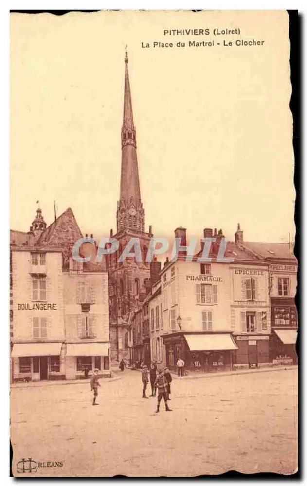 Pithiviers (Loiret) — Die Place du Martroi — Der Turm — Verlag M. L. Lenormand, Orléans - Vorderseite