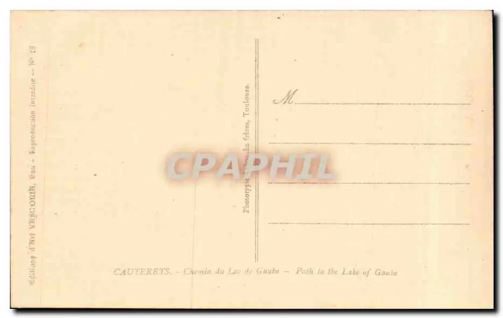 Pad naar het meer van Gaube — Cauterets — Weg naar het meer van Gaube — uitgaven van Henri Viscomin, Vau - Achterkant