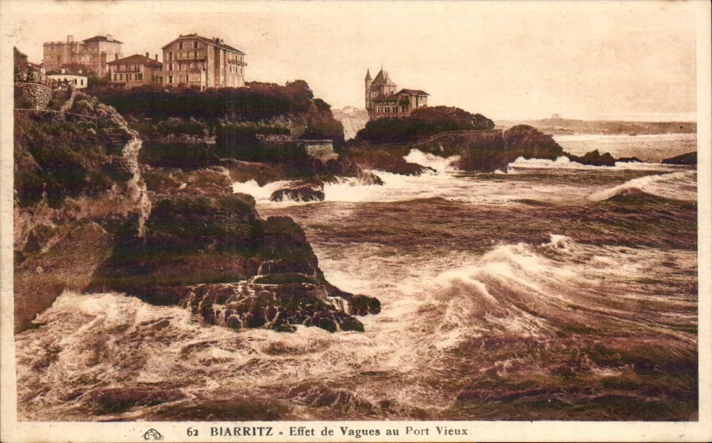 Biarritz — Wellenwirkung am alten Hafen — unbekannter Verlag, Seriennummer 62 - Vorderseite