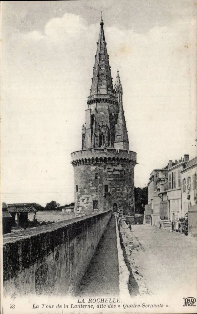 La Rochelle — A Torre da Lanterna, chamada de «Quatro-Sergentes» — NDHOT, n° 53 - Frente