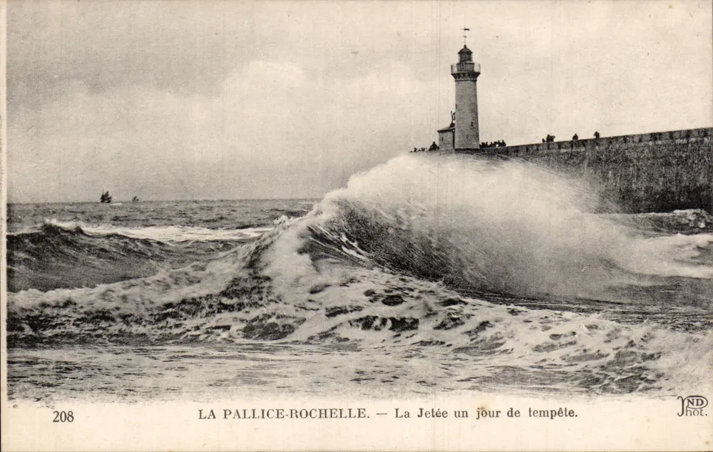 La Pallice-Rochelle — Die Mole an einem stürmischen Tag — JND Phot. n°208 - Vorderseite