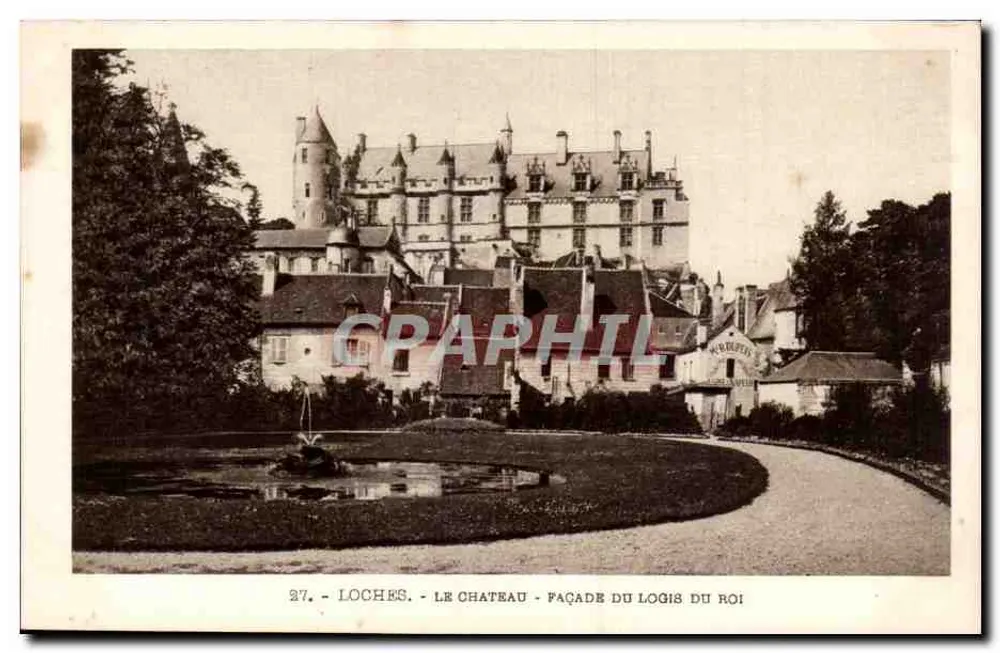 Loches - O Castelo - Fachada do Logis do Rei - Frente
