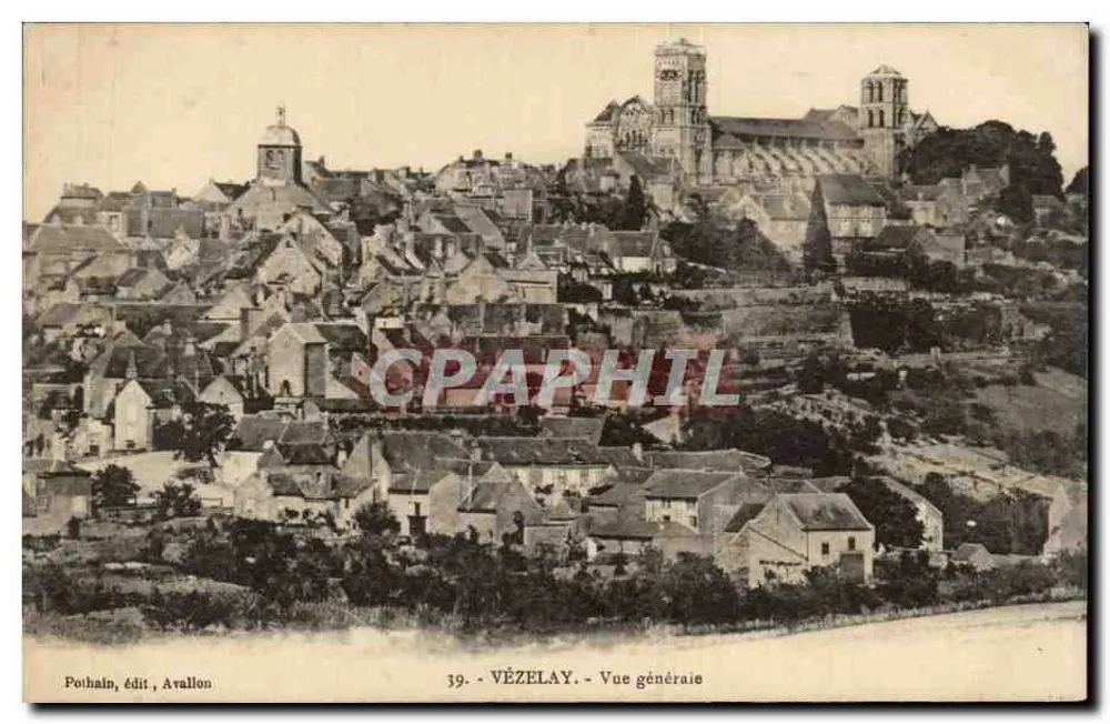 Vézelay — Widok ogólny — Pothain, wyd. Avallon, n°39 - Awers