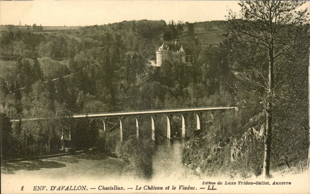 Umgebung von Avallon — Chastellux — Schloss und Viadukt — Luxus-Ausgabe Tridon-Gallot, Auxerre - Vorderseite
