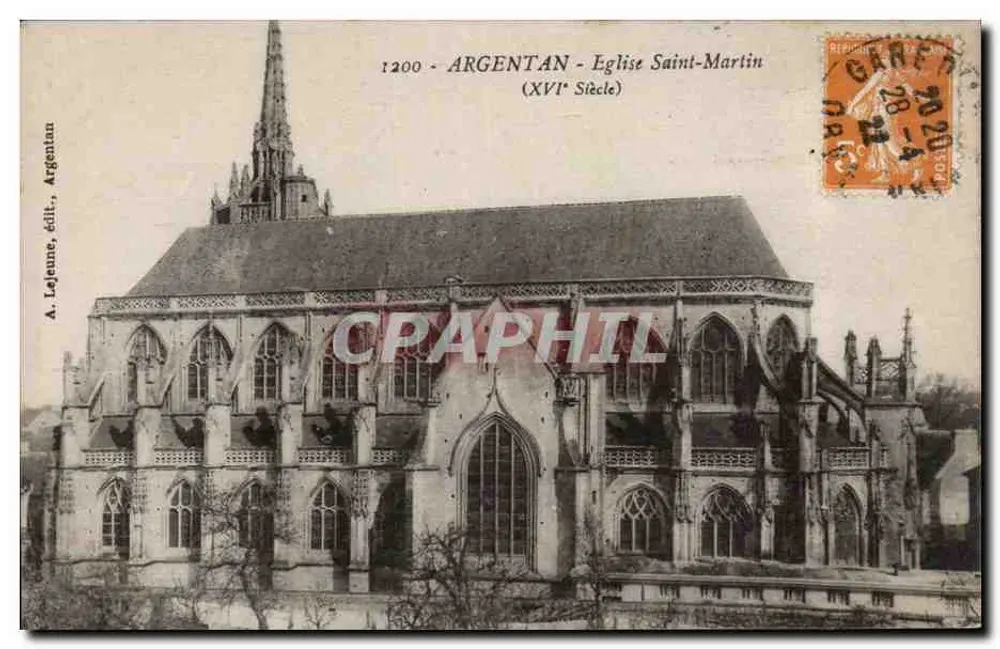 Argentan — Igreja de São Martinho — XVIº século — A. Lejeune, editor - Frente
