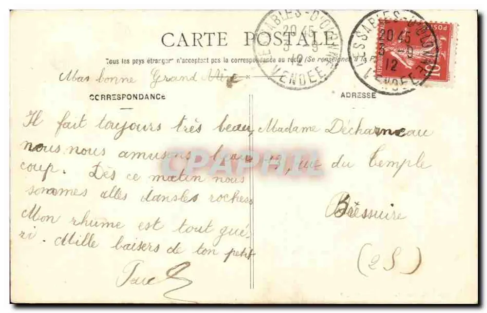 Les Sables-d'Olonne — Entrada do Porto — Edição das Novas Galerias — N° 2.6 - Verso