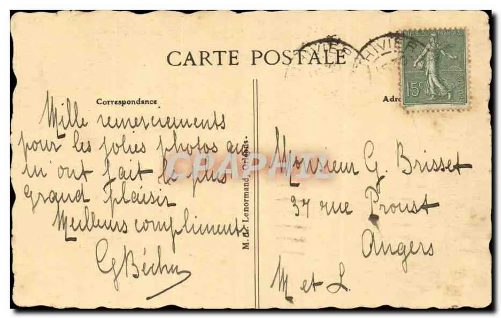 Portikus der alten Kirche Saint-Lubin — Yèvre-le-Châtel — Verlag Rilvans - Rückseite