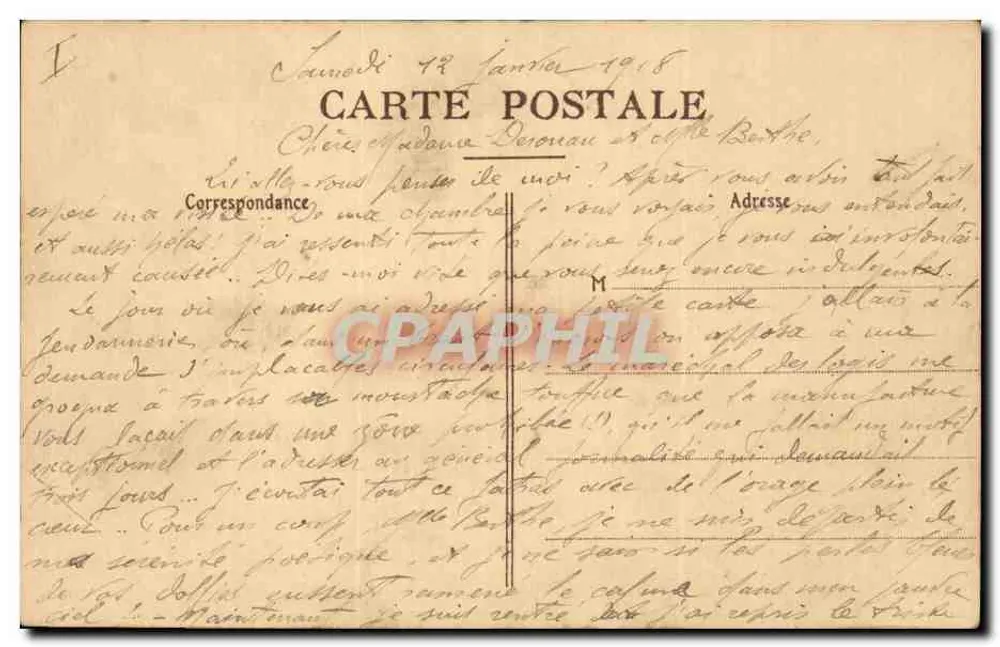 Der kleine Hirte zwischen den Bäumen — Künstlerische Sammlung der Maison de la Bonne Presse, 5, rue Dagued, Paris - Rückseite