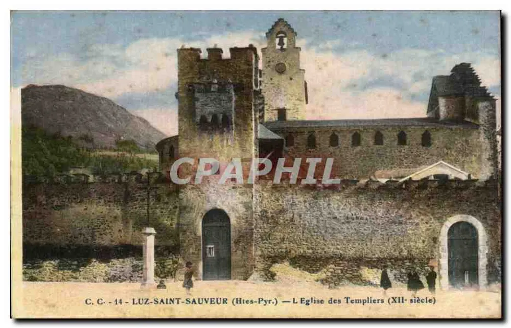 Luz-Saint-Sauveur (Altos-Pirineus) — A Igreja dos Templários (século XII) — C.C. - 14 - Frente