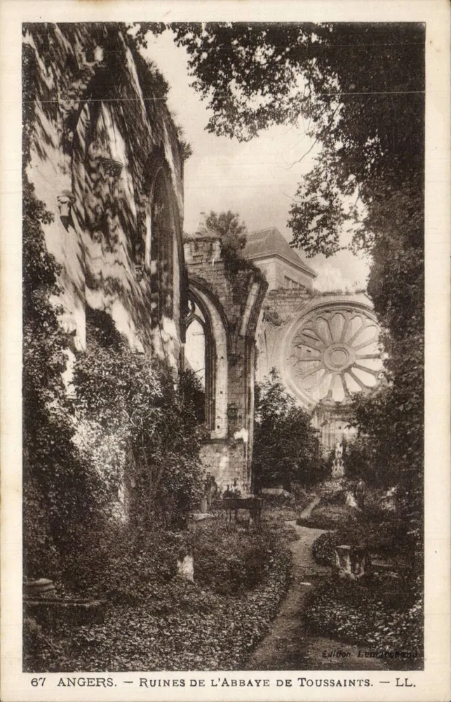 Angers — Ruínas da Abadia de Toussaints — Edição Leduc - Frente