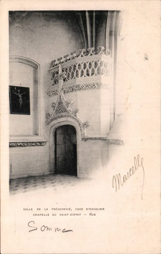Schatzraum, Treppenhaus — Kapelle des Heiligen Geistes — Rue — Marcelly - Vorderseite