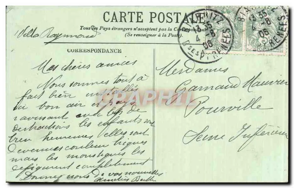 Biarritz — A Costa dos Bascos — LL. n°69 - Verso
