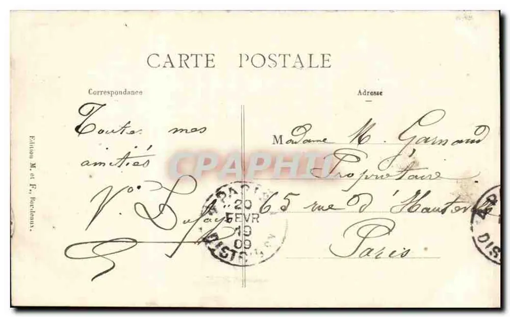 Bordeaux — A Igreja de São Miguel — Edição M. e F. Farcotiaux - Verso