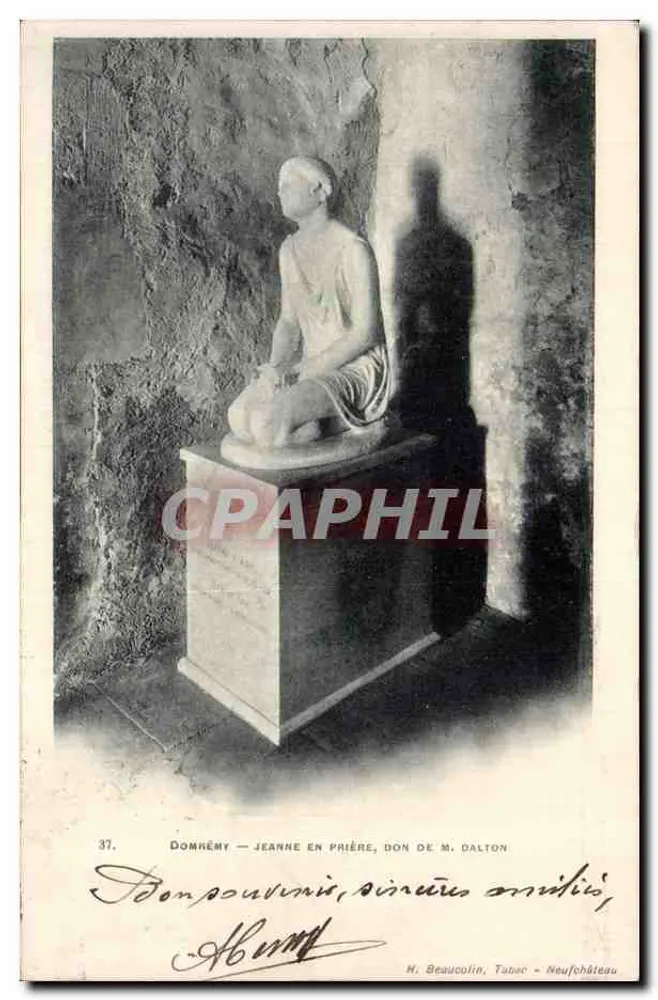 Donnéméy — Jeanne in Gebet, Geschenk von Herrn Dalton — H. Beaucolin, Tabaç - Neufchâteau - Vorderseite