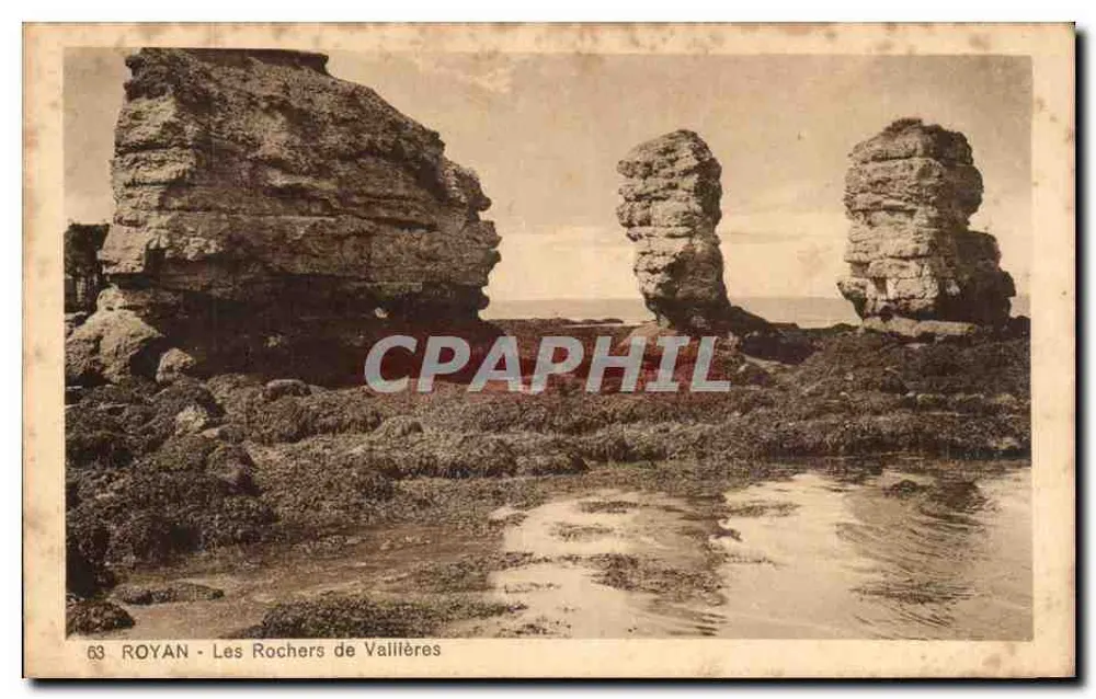 Royan - Os Rochos de Vallières — Edição Notaires Galeries Royan, n°63 - Frente