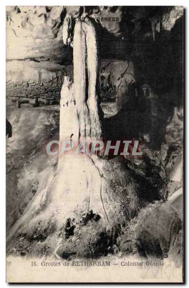 Grutas de BETHARRAM — Coluna Gigante — Editor IMPRIMÉ ILLUSTRÉ, n°16 - Frente