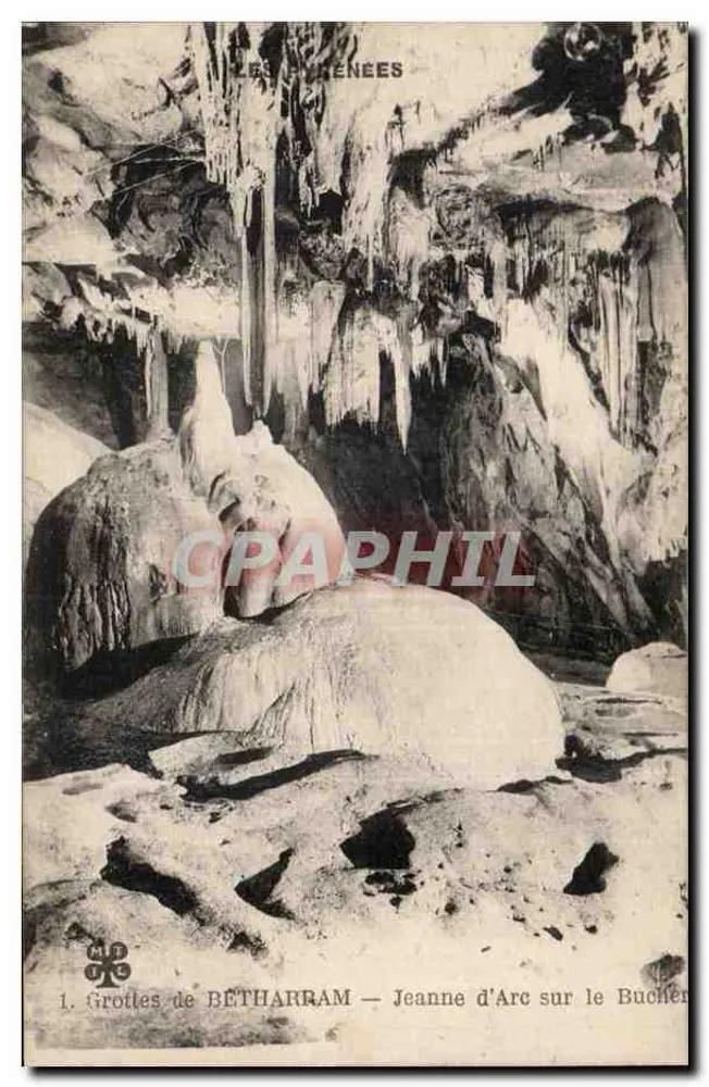 Grutas de Bétharram — Joana d'Arc sobre o Bucher - Frente