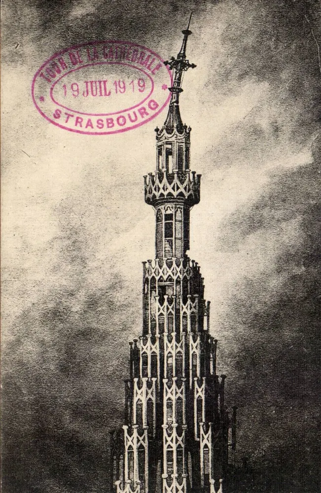 Torre da catedral — Strasbourg — edição Daraischen, rua Gustave Doré - Frente