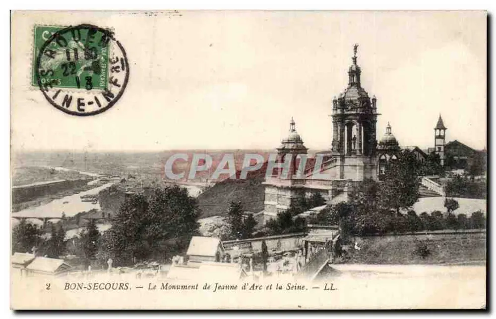 Bonsecours — Der Denkmal der Jeanne d'Arc und die Seine — LL. - Vorderseite