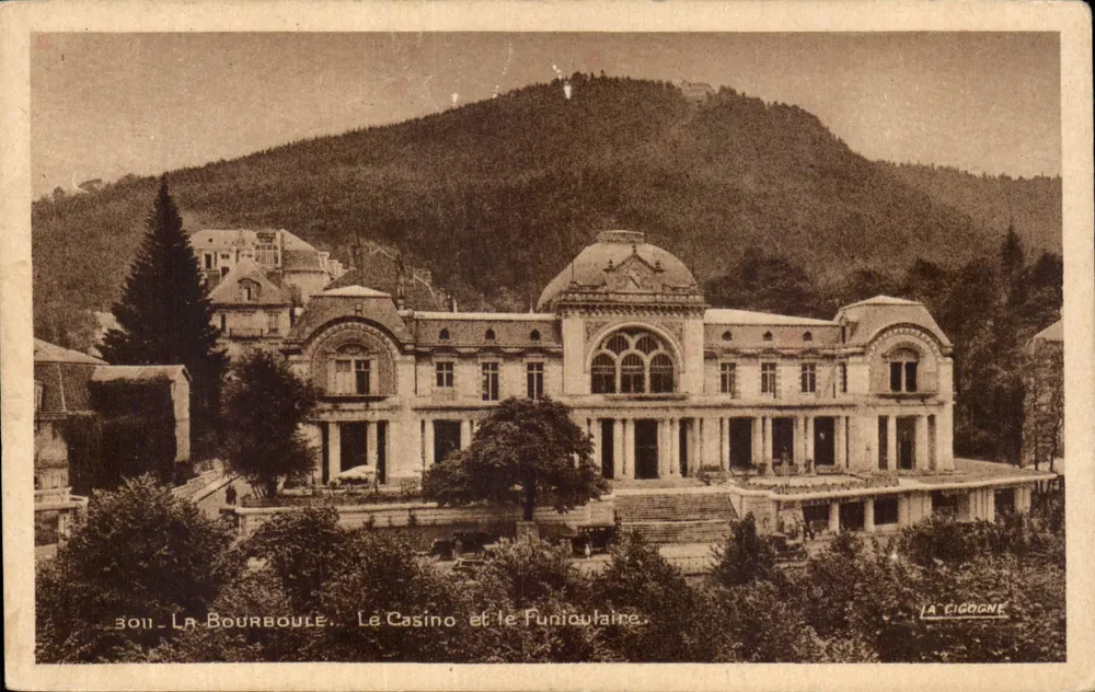 La Bourboule — El Casino y el Teleférico — La Cigogne - Anverso