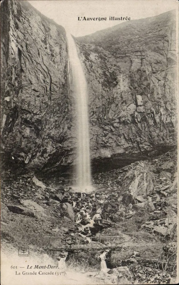 O Mont-Dore — A Grande Cascata (33m) — L'Auvergne illustrée, n°601 - Frente