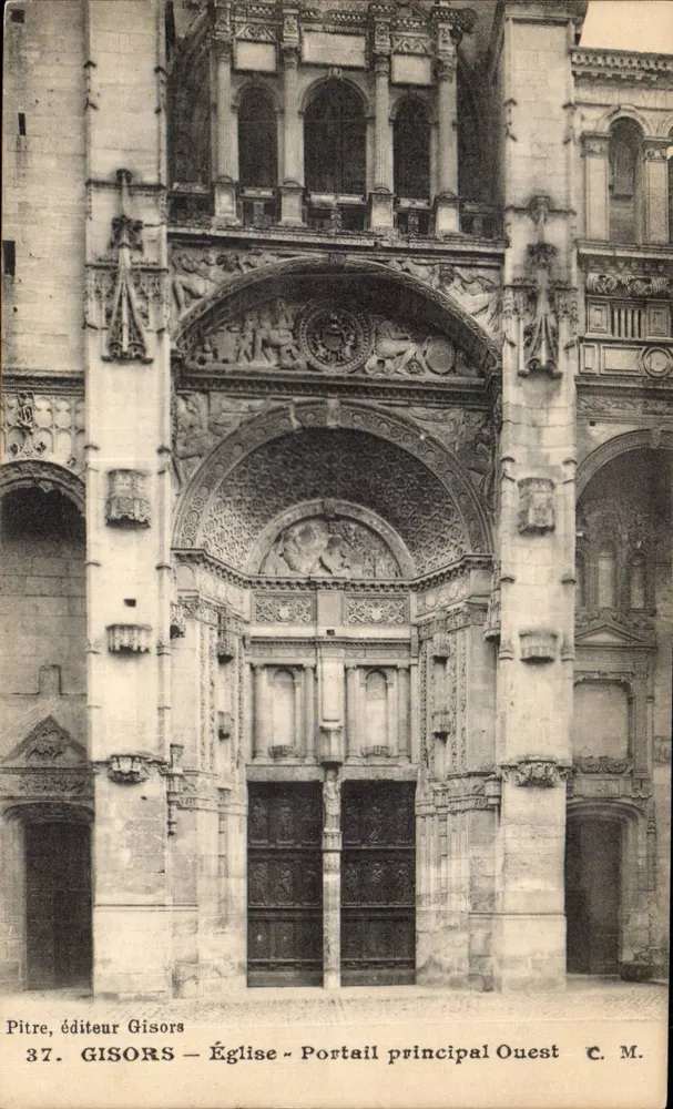 Gisors — Kirche - Westliches Haupteingangstor — Pitre, Verlag Gisors, n°37 - Vorderseite