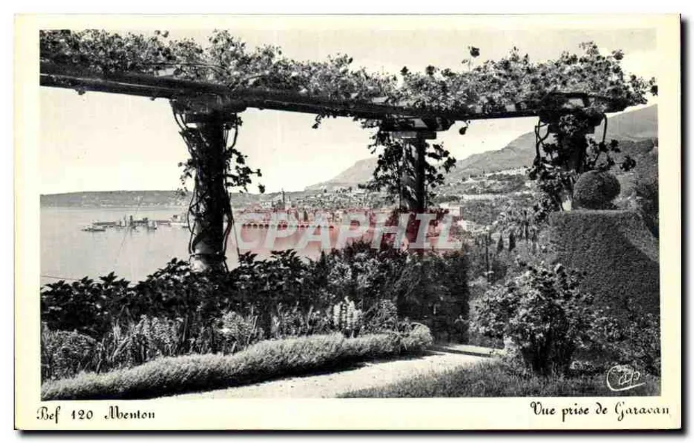 Vista tirada de Garavan — Menton — Les Hellies Éditions Françaises, Nice - Frente
