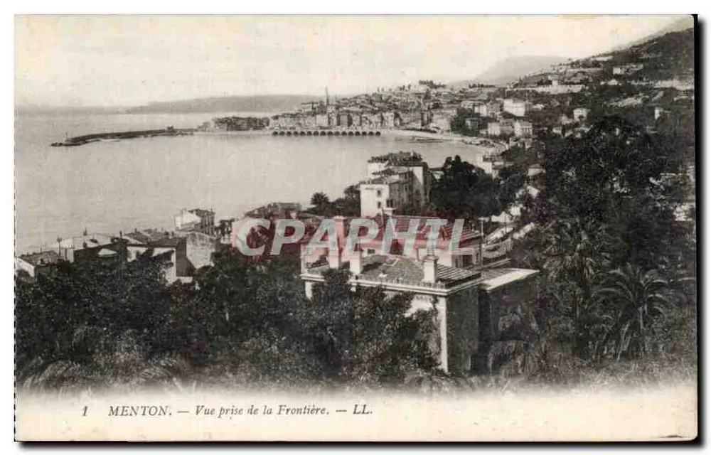Menton — Vista tirada da Fronteira — LL. - Frente